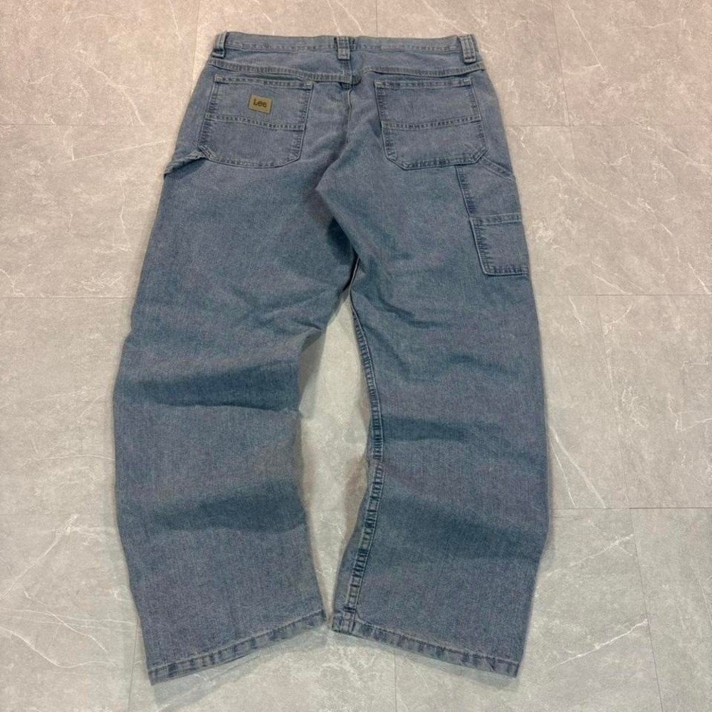 Lee blue denim carpenter jeans Size 33" #denim #carpenterjeans‎
